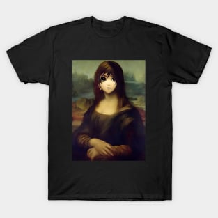 Beaux Animes Art ...The Mona Lisa (La Gioconda) - Leonardo da Vinci re-imagined as an anime. T-Shirt